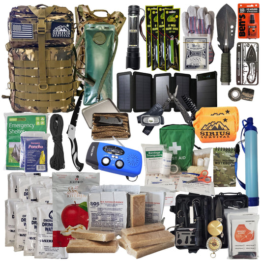 Sirius Survival Comprehensive Bug Out Emergency Kit – Camo Edition