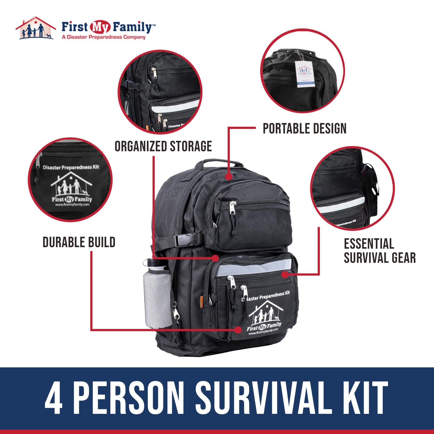 First My Family 4-Person Premium 72-Hour Disaster Preparedness Kit