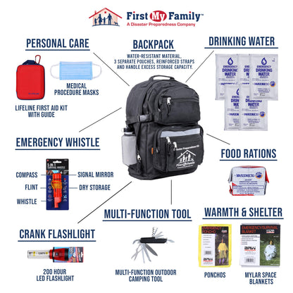 First My Family 4-Person Premium 72-Hour Disaster Preparedness Kit