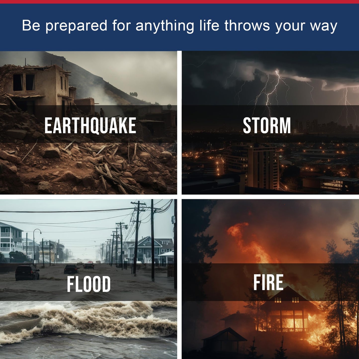 First My Family 4-Person Premium 72-Hour Disaster Preparedness Kit