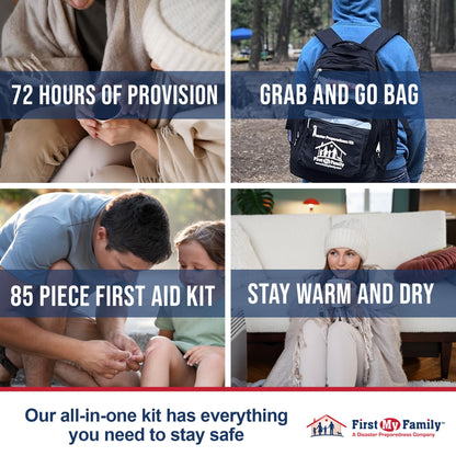 First My Family 4-Person Premium 72-Hour Disaster Preparedness Kit