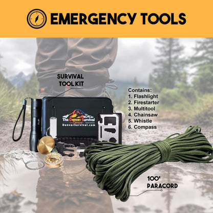 Denver Premium 72-Hour Survival Backpack Kit for 2 – Khaki Tactical Edition