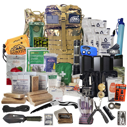 Sirius Survival Comprehensive Bug Out Emergency Kit – Camo Edition