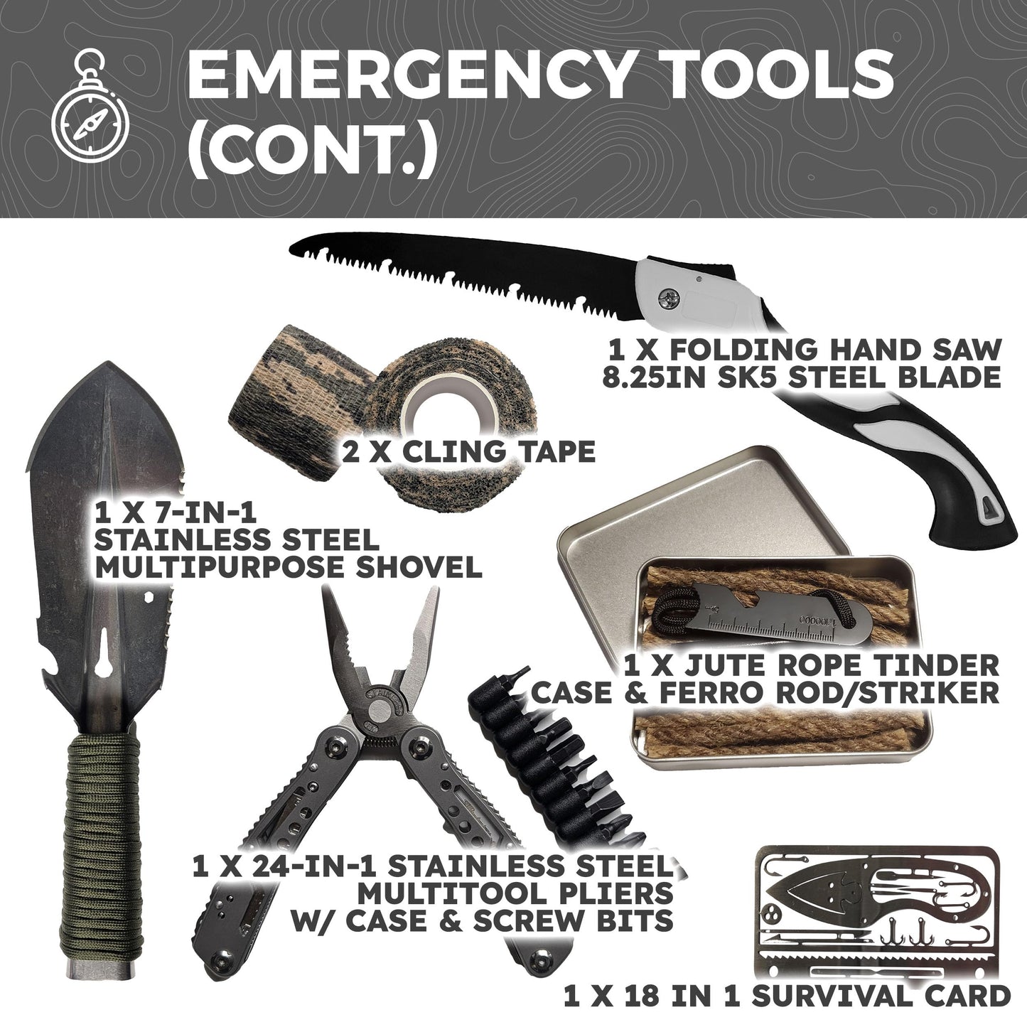 Sirius Survival Comprehensive Bug Out Emergency Kit – Camo Edition