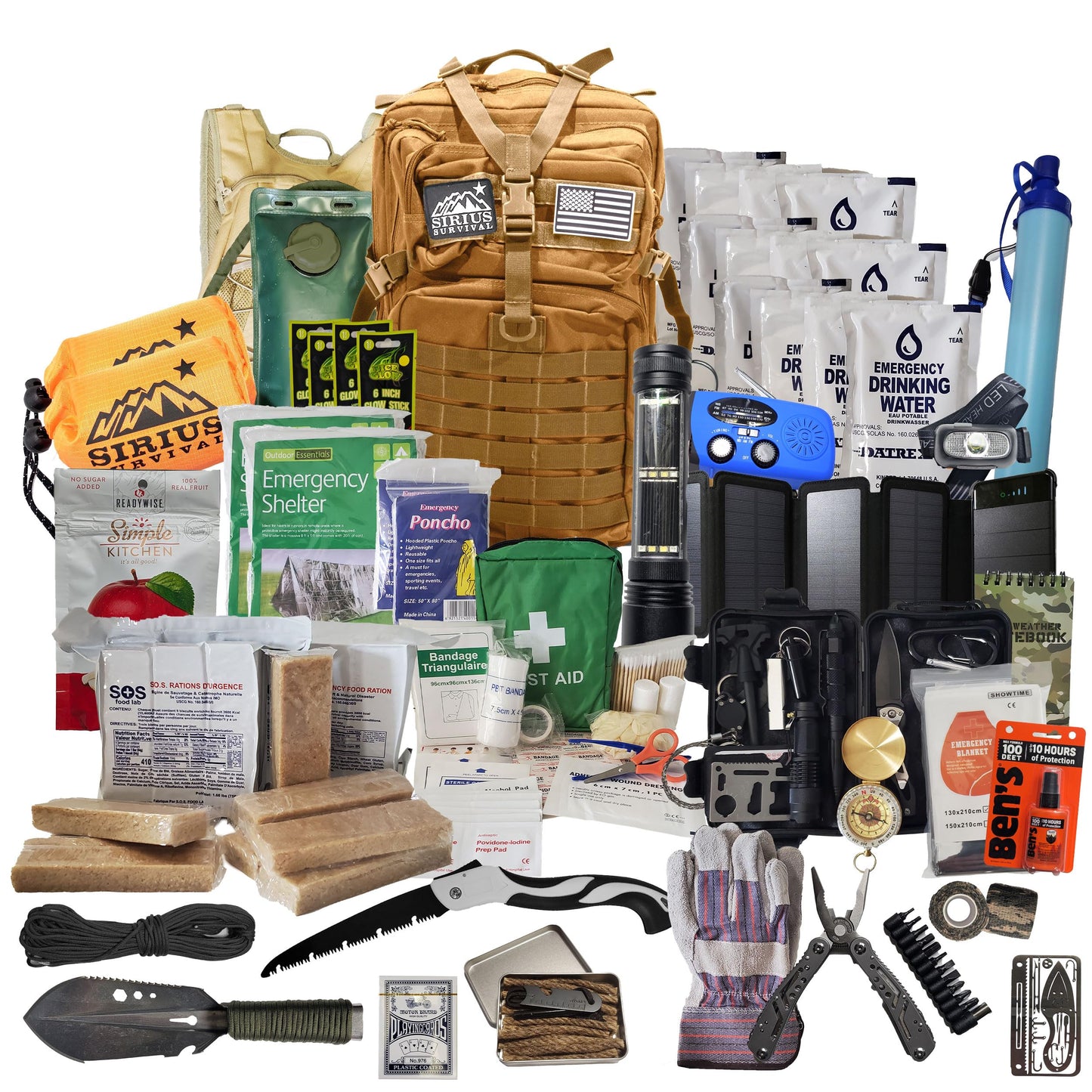 Sirius Survival Ultimate Emergency Bug Out Backpack – Tan Edition